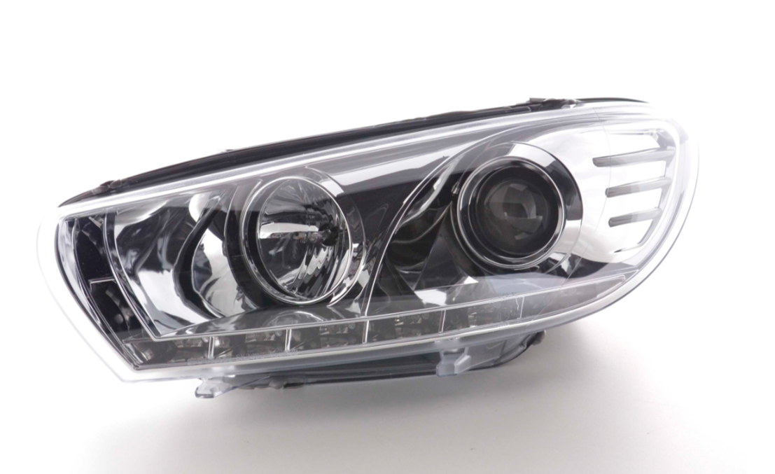 FK LED DRL Lightbar Headlights Halo VW Scirocco 3 MK3 13 08+ Chrome LHD