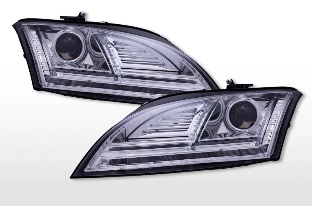 FK LED DRL Lightbar Headlights Audi TT 8J 10-14 Chrome Seq Dynamic LHD