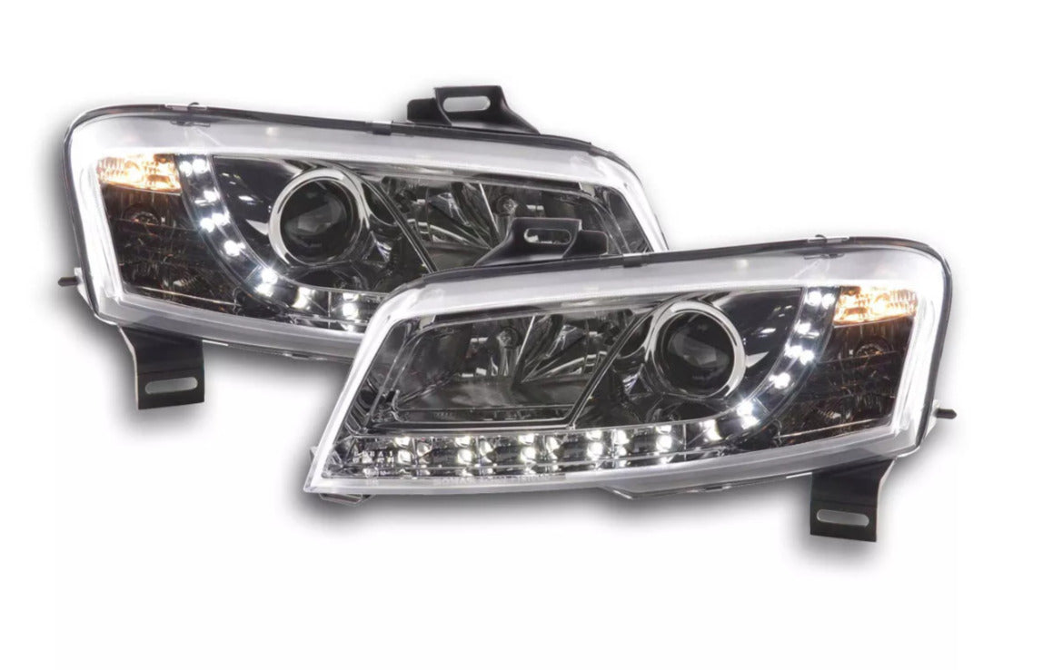 FK Pair LED DRL Lightbar Halo Headlights Fiat Stilo 3dr 192 01-07 Chrome LHD