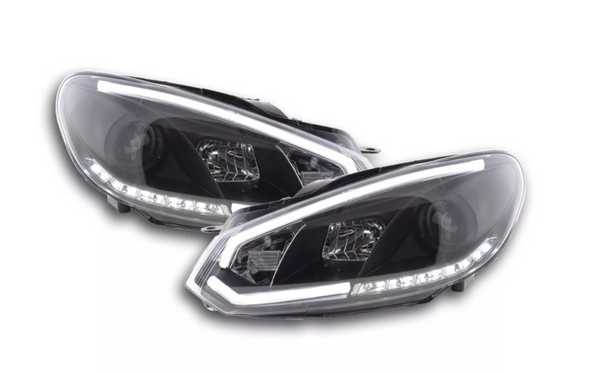 FK Set VW Golf 6 MK6 LED Devil Eye Projet Phare Avant DRL Gti 08-12 Noir Côté