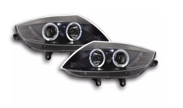 FK Pair LED DRL Projector Halo Eye headlights BMW Z4 E85 / E86 03-08 black LHD