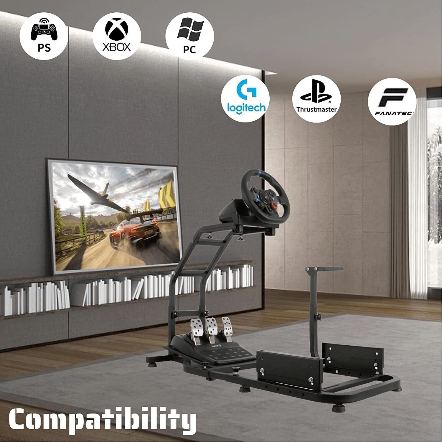 AZ Driving Game Sim Racing Frame Rig for Seat Wheel Pedals Xbox PS PC ...