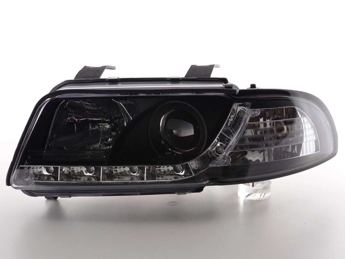 FK Pair LED DRL Lightbar Halo Headlights Audi A4 B5 8D 95-99 black S4 S-Line LHD