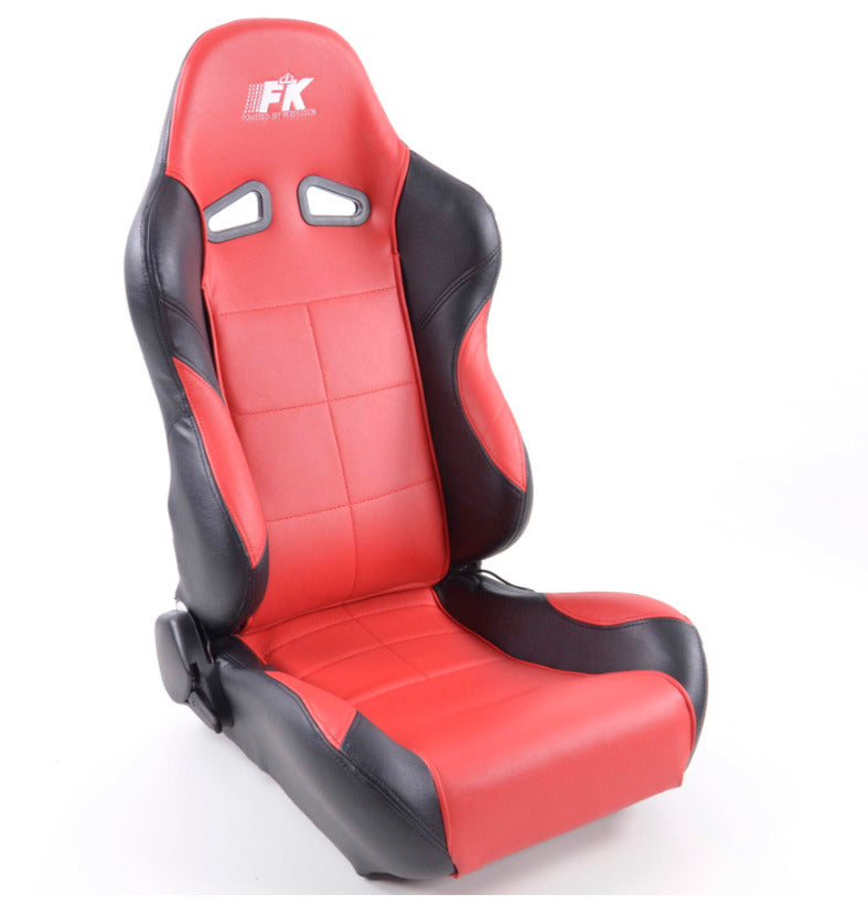 FK Universal Reclining Bucket Motorsports Seats - Red Comfort Heated & Massage