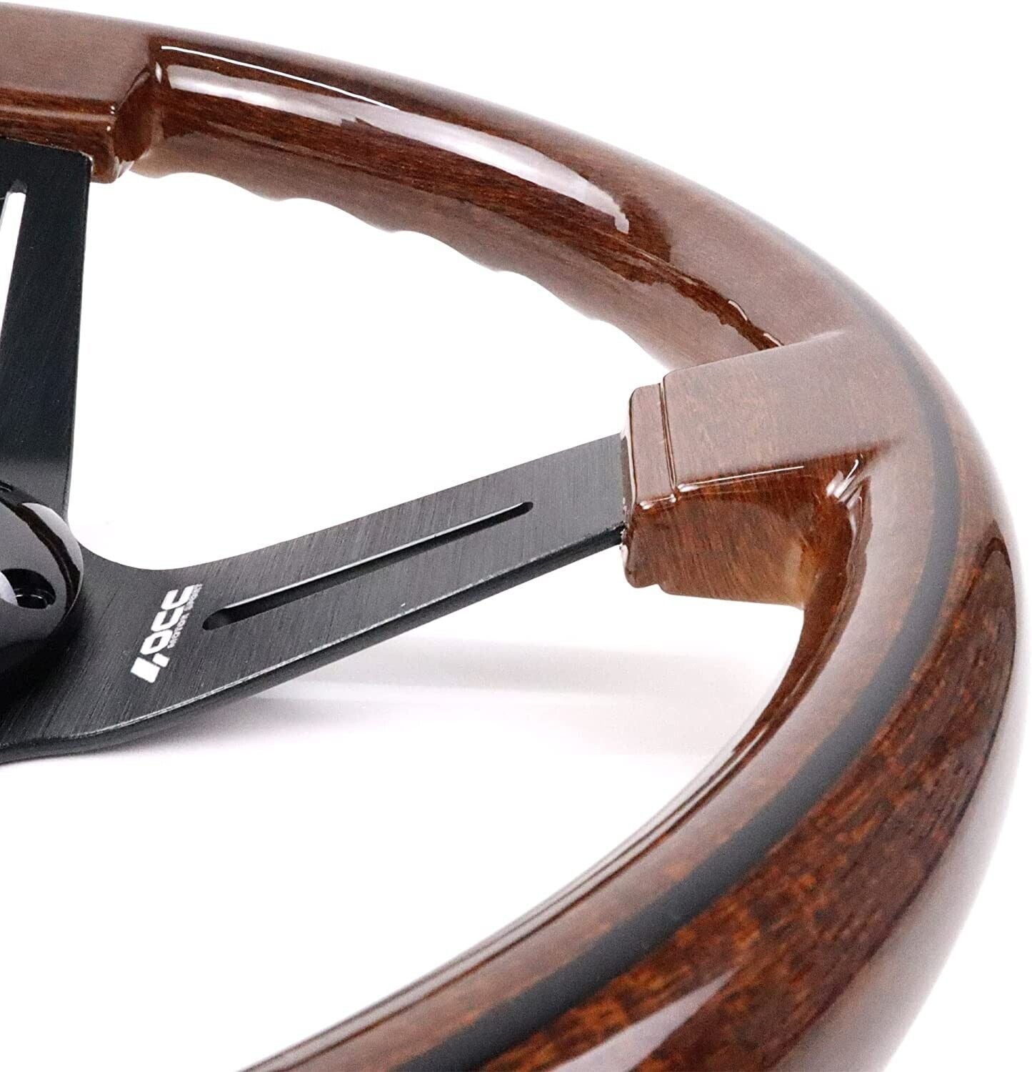 OCC MOTORSPORT SEMI-DISPLACED STEERING WHEEL CLASSIC WOOD Brown 63mm 350mm