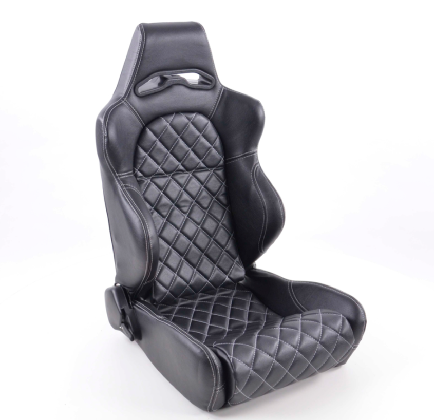 FK Universal Reclining Bucket Sports Seats - Deluxe Quilted Stitch Black Edition