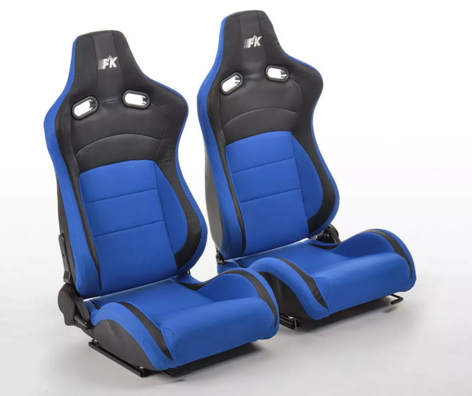 FK Universal Reclining Bucket Sports Seats - RS Carbon Fibre Design Blue Edition