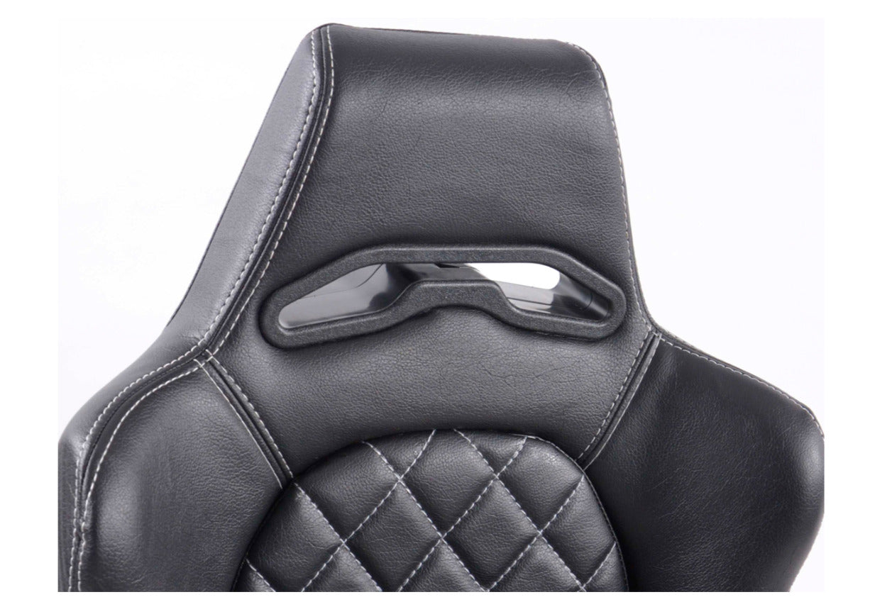 FK Universal Reclining Bucket Sports Seats Deluxe Quilted Stitch Black Edition