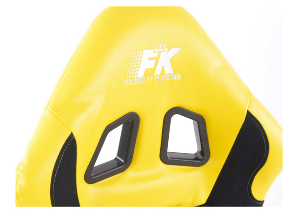 FK x1 Single Universal YELLOW Black Sports Bucket Seat Car Racing Simulator Sim