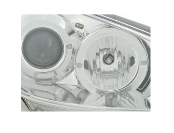 FK Pair LED DRL Halo Projector headlights Peugeot 206 98-03 chrome LHD