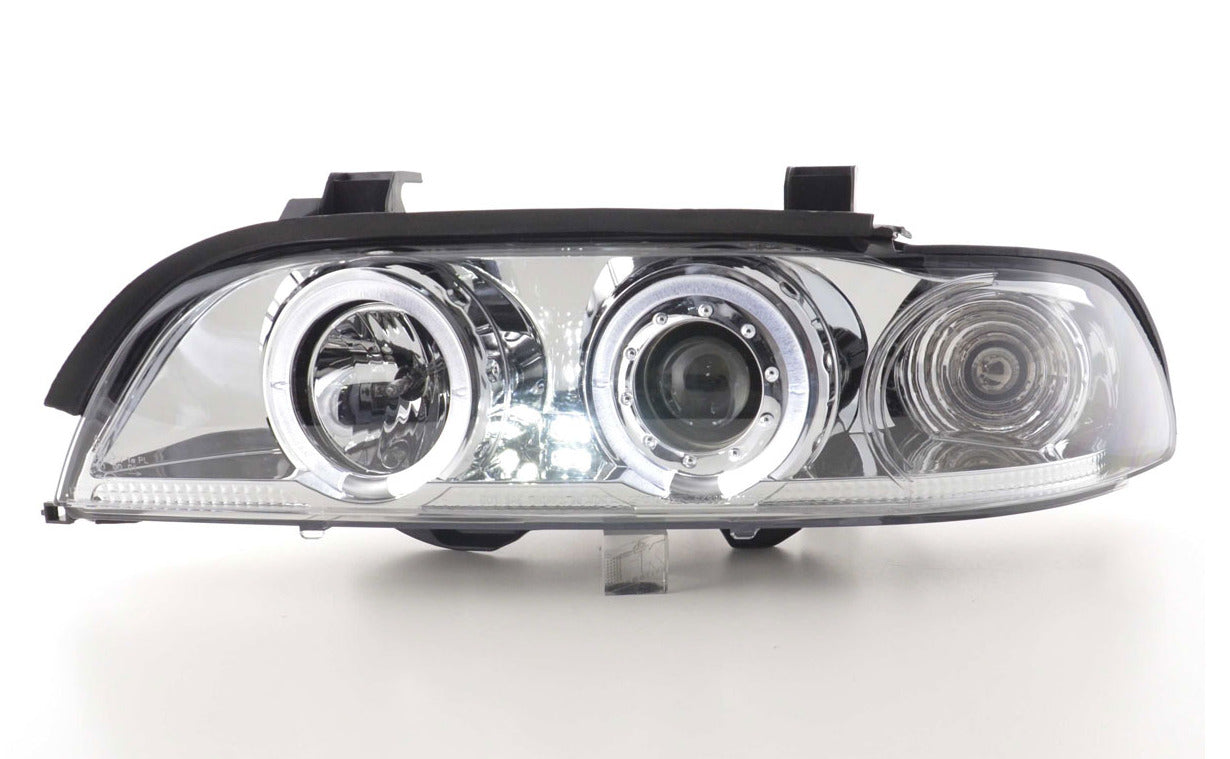FK Set LED DRL Halo Angel Eyes Headlights BMW 5-series E39 95-00 Chrom – LJ  Automotive
