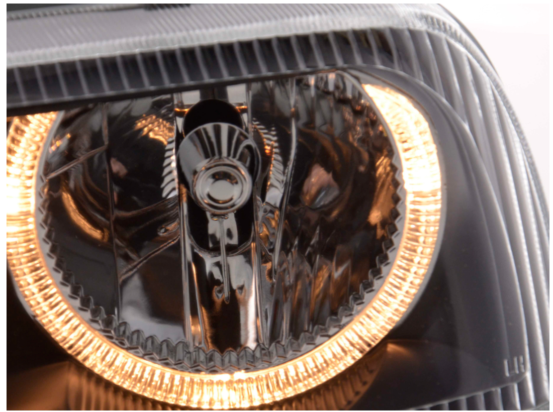 FK LED DRL Angel Eye Projector headlights VW Vento 1HXO 1H 92-98 black LHD