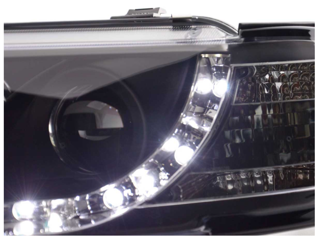 FK Paar LED DRL Halo Ring Lightbar Scheinwerfer Audi A3 8L 96-00 schwarz S3 S-Line