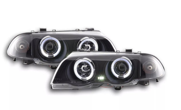 FK LED DRL Angel Eye Projector headlights BMW 3-series Saloon E46 98-01 M3 LHD