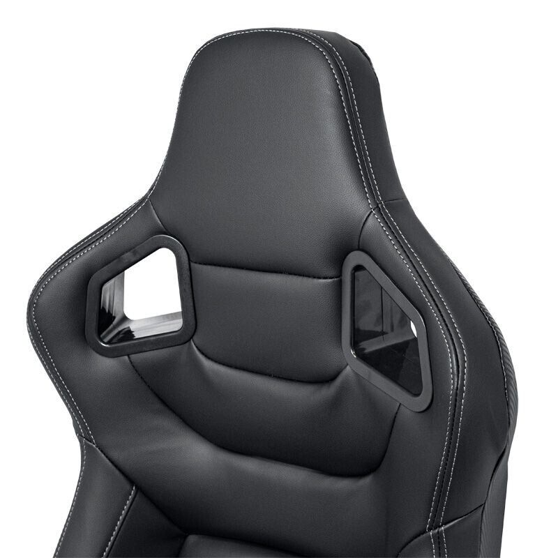 ATS RK x1 Universal Sports Bucket Seat Black Silver Stitch recline + runners