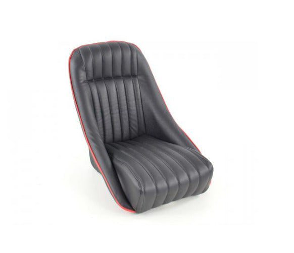 FK x2 Black Red Piping Classic Car Retro Speedster Car Bucket Seats - No Rails