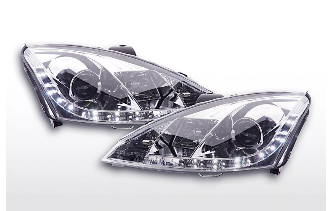 FK LED DRL Angel Eye Projector Headlights Ford Focus 1 MK1 C170 3/4/5 dr 01-04