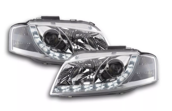 FK Pair LED DRL Headlights Halo Lightbar Audi A3 8P 8PA 03-08 chrome S3 LHD