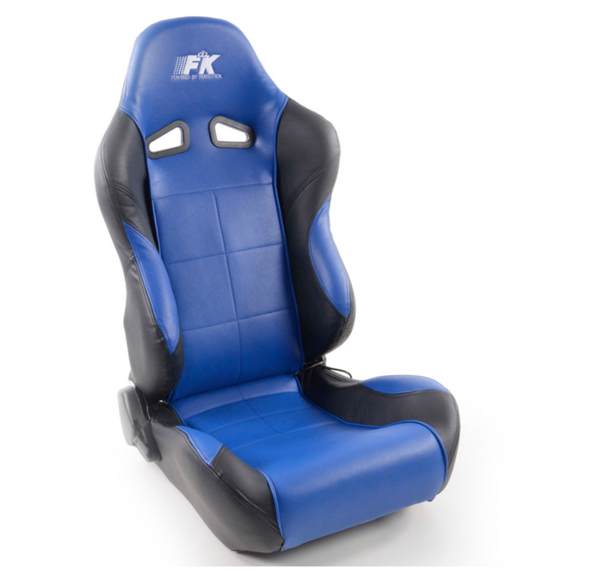 FK Universal Reclining Bucket Motorsports Seats - Blue Comfort Heated & Massage