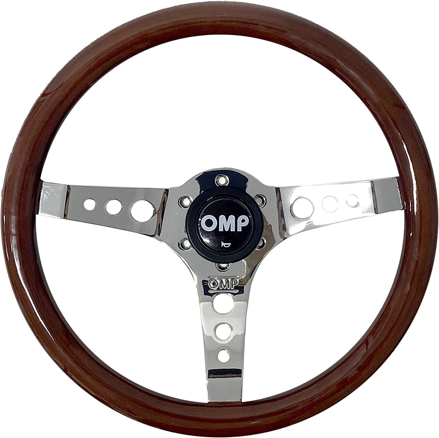 OMP OMPOD/2023/LE Mugello Wooden Wood Brown Steering WHEEL Chrome Classic Kit