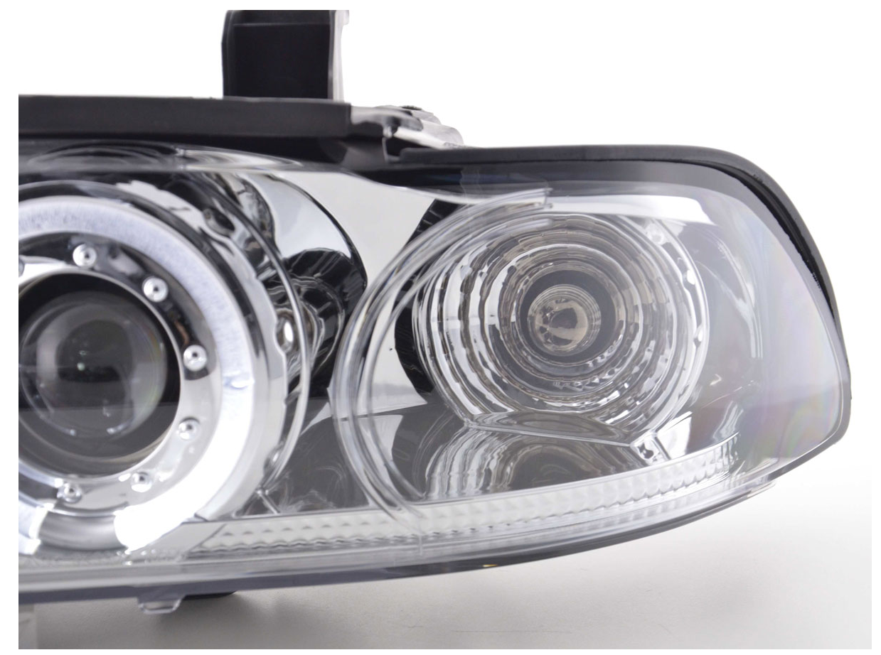 FK Set LED DRL Halo Angel Eyes Scheinwerfer BMW 5er E39 95-00 Chrom M5 LHD