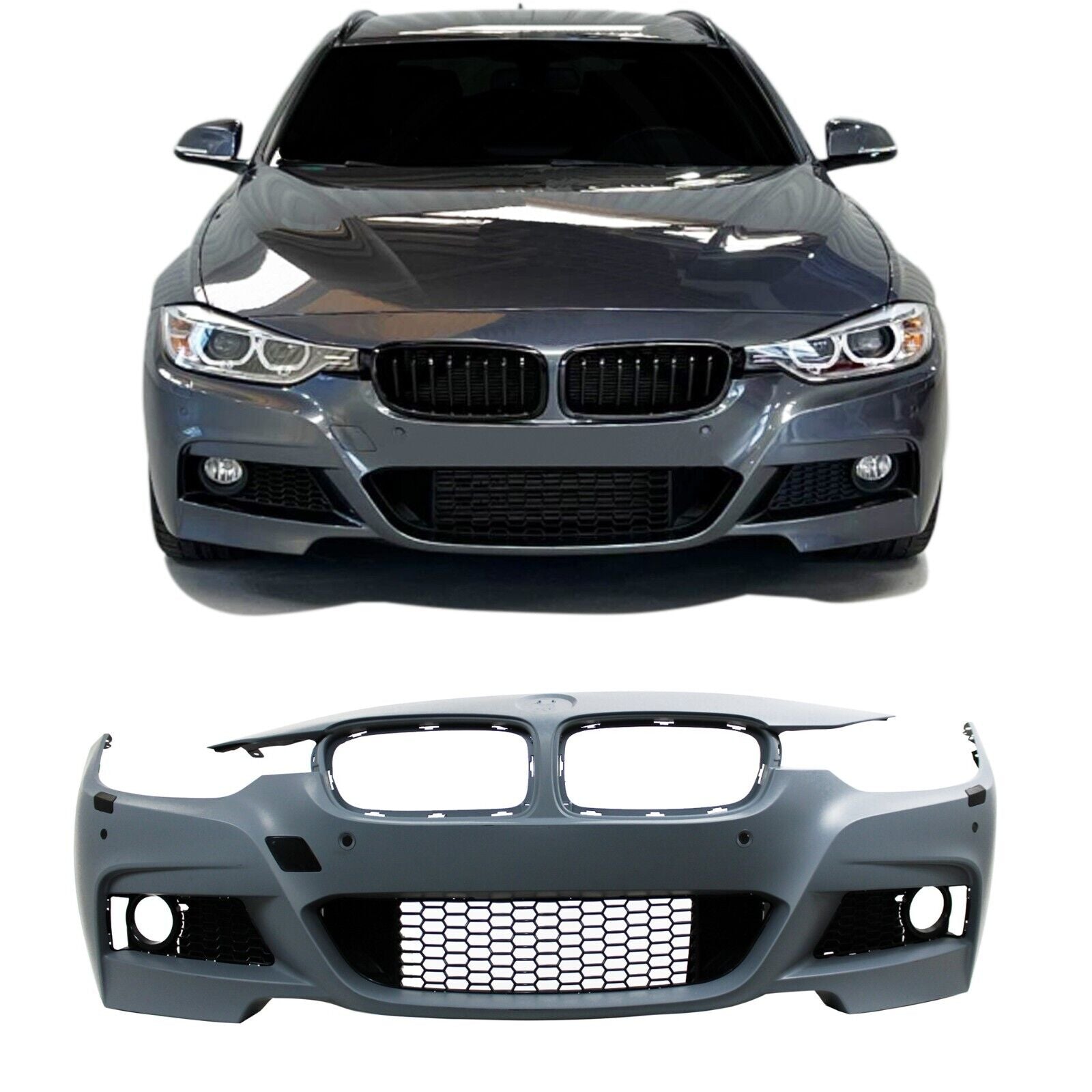 JOM BMW 3 series F30 Sedan F31 Touring 11+ Front Bumper Polyp Unpainted + Grille