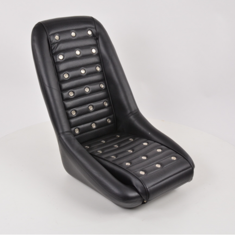 Black Studded Classic Car Retro Kit Speedster Sports Bucket Seats inc Headrests