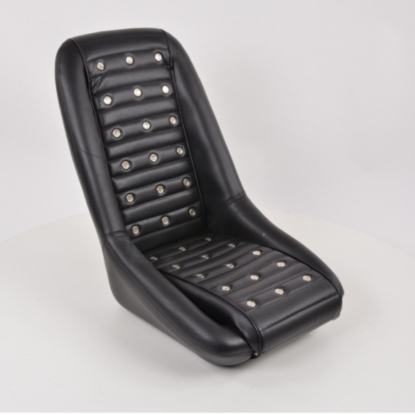 Black Studded Classic Car Retro Kit Speedster Sports Bucket Seats inc Headrests