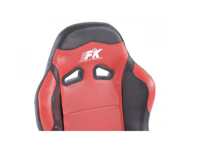 FK Universal Reclining Bucket Sports Seats in Red Carbon Black Design inc slides