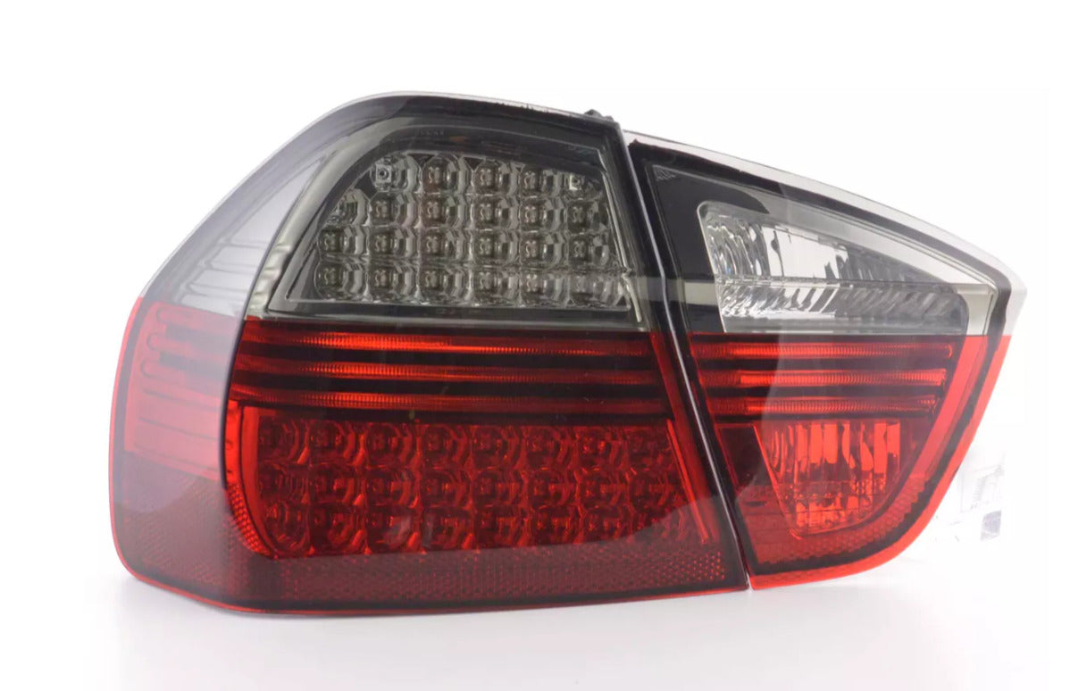 FK Pair LED Lightbar REAR LIGHTS BMW E90 3 SERIES 05-08 red black Saloon LHD