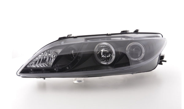 FK LED DRL Halo Ring Eye Lightbar Headlights Mazda 6 Saloon Limo 02-07 black LHD