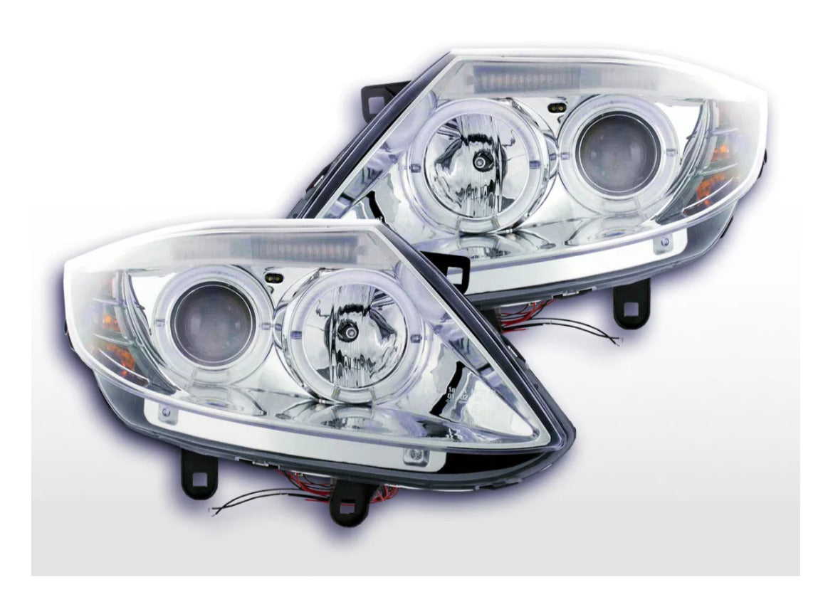 FK Pair LED DRL Lightbar Halo Ring Headlights BMW Z4 E85 E86 03-08 Chrome LHD