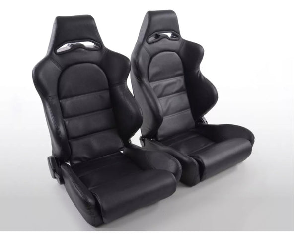 FK Universal Folding Reclining Bucket Sports Seats - Motorsport Black Edition