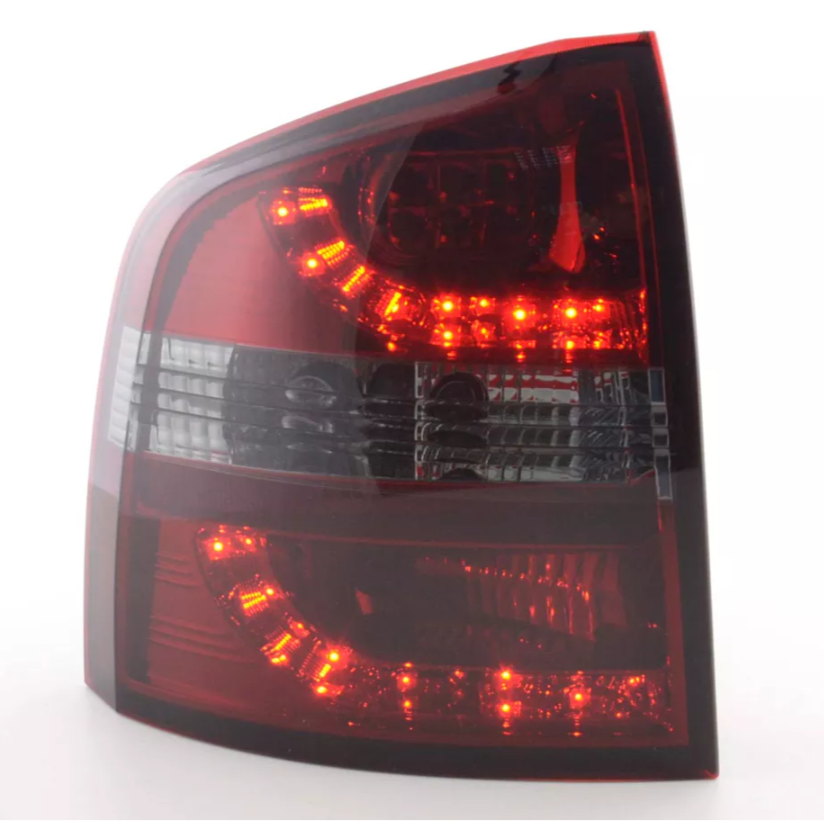 FK Paar SKODA OCTAVIA 2 MK2 1Z Kombi LED-Rückleuchten, rauchrot, rauchrot, 05–12