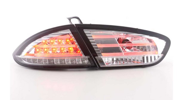 FK Pair LED Rear Lights Lightbar Seat Leon 2 MK2 1P 09-12 clear chrome LHD