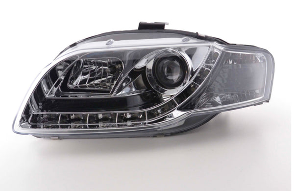 FK Pair LED DRL Lightbar Halo Headlights Audi A4 B7 8E 04-08 chrome LHD