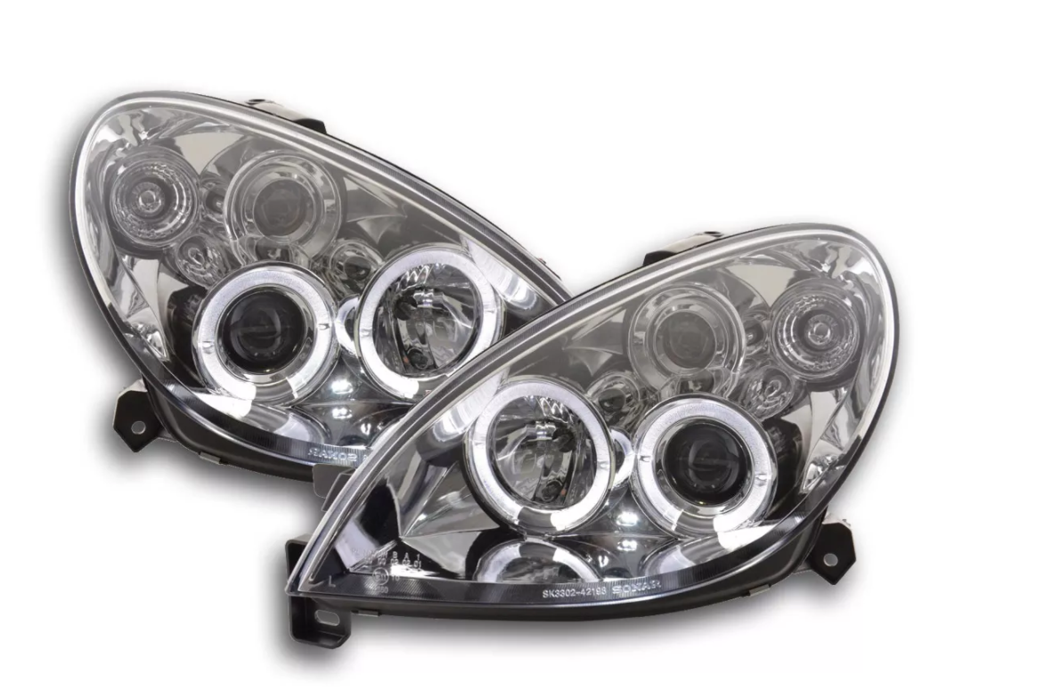 FK LED DRL Angel Eye Halo Ring Headlights Citroen Xsara type N7 00-05 chrome LHD