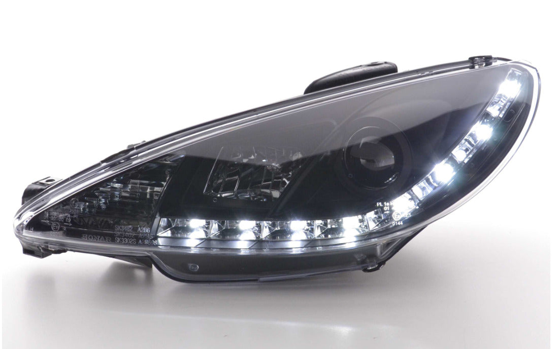 FK LED DRL Lightbar Halo Lightbar headlights Peugeot 206 S16 98+ LHD