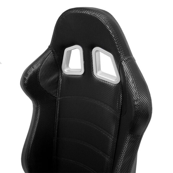 AST x2 Universal Sports Bucket Seats Carbon Fibre Weave Design Recline + slides