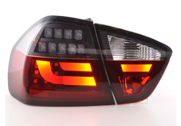 FK Pair LED DRL Lightbar REAR LIGHTS BMW E90 3 SERIES Saloon 05-08 red black LHD