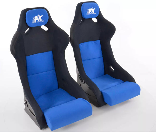 FK Pair Universal Fixed Back Bucket Sports Seats Evo Edition FB Back x4 Colours