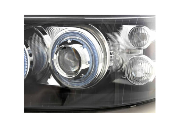 FK Pair Angel Eye headlights VW Transporter T5 7J / 7H 03-09 black LHD + RHD Uni