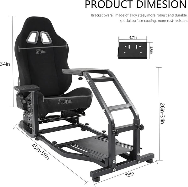 Driving Game Sim Racing Frame & Seat Rig  Add Wheel Pedals Xbox PS PC Console F1