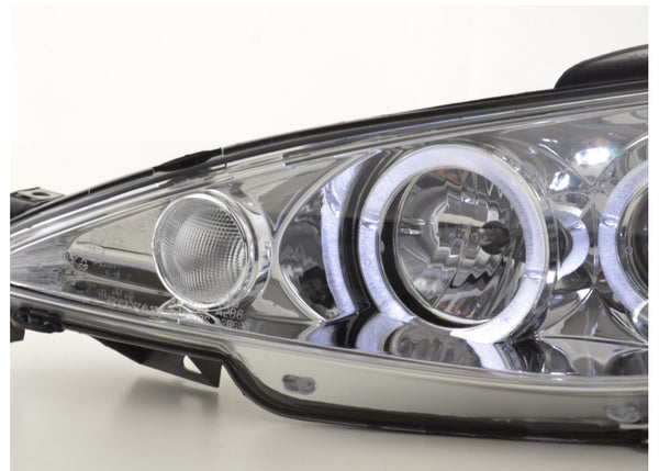 FK LED DRL Angel Eye Halo Ring headlights Peugeot 206 02-05 chrome LHD