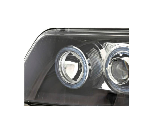 FK Pair Angel Eye headlights VW Transporter T5 7J / 7H 03-09 black LHD + RHD Uni