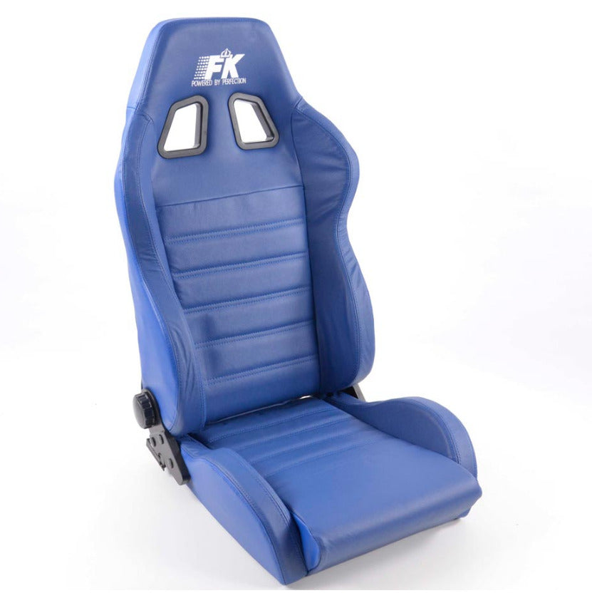 FK Pair Universal Reclining Bucket Sports Seats Blue REAL LEATHER Class Edition