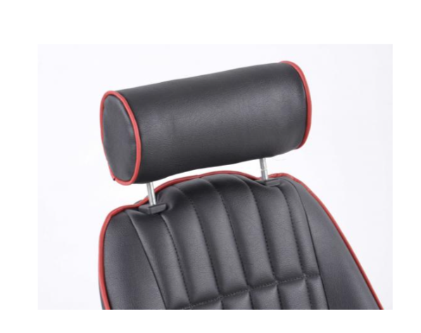 FK Pair Black Red Piped Classic Car Retro Kit Fixed Back Bucket Seats No Runners