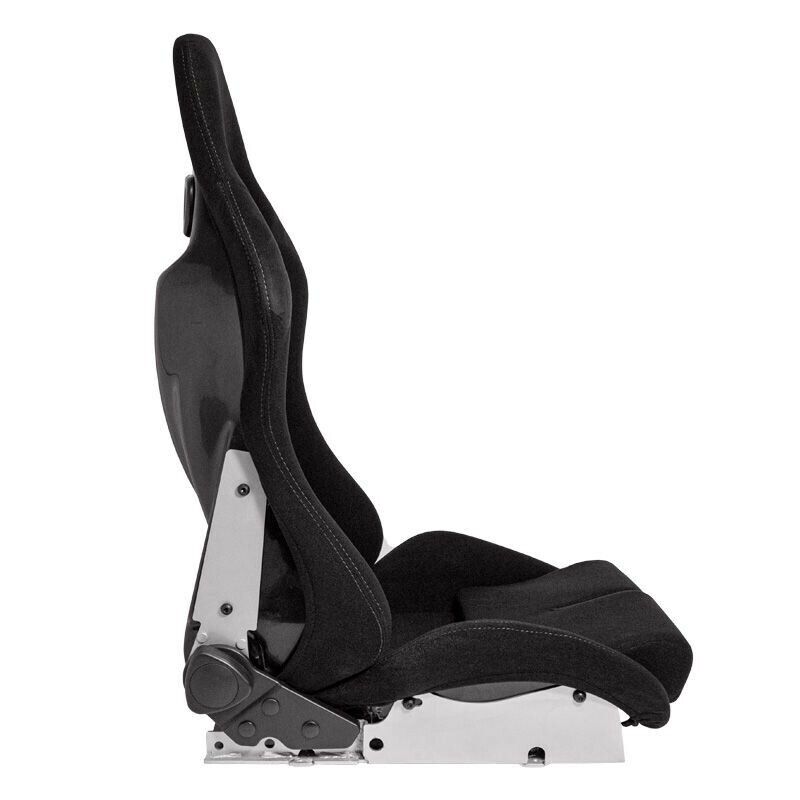 AUTOSTYLE BS5 x1 Universal Sports Bucket Seats Black & Grey slide runners