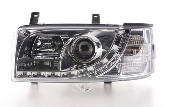 FK Set LED DRL Devil Eye Lightbar Scheinwerfer VW Transporter T4 90-03 Chrom LHD