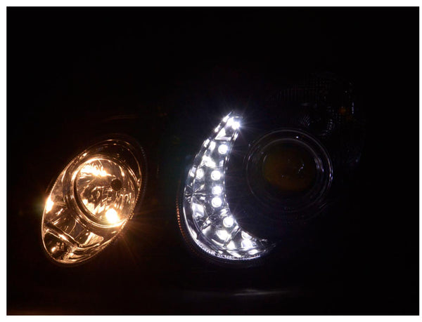 FK LED DRL Angel Eye Projector Headlights Mercedes E-Class W211 06-08 AMG LHD